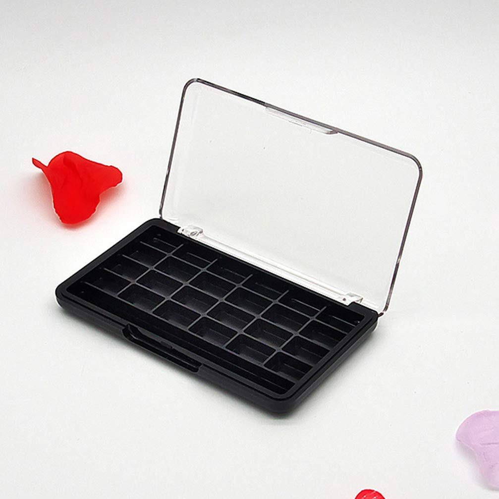 Lurrose Leere Make-up Palette 2 Stück Mit 24 Fächern Kosmetik Aufbewahrungsbox Transparent Deckel Tragbare Lidschattenpfanne DIY Lippenstift Rouge Organizer Für Reise Und Zuhause