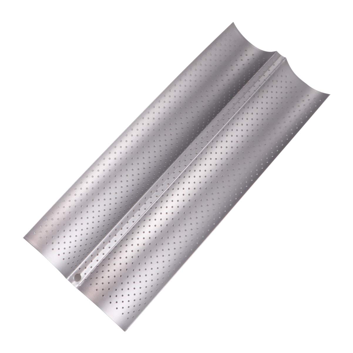 Cabilock Non Stick Baking Tray with Slots Wavy Design Bread Mold for French Baguettes Baking Supplies for Home Kitchen and Restaurant Silver