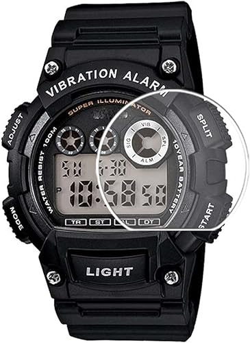 Puccy Paquete de 3 protectores de pantalla, compatibles con CASIO W735H-1AV W-735H Series TPU Guard para reloj inteligente inteligente (no
