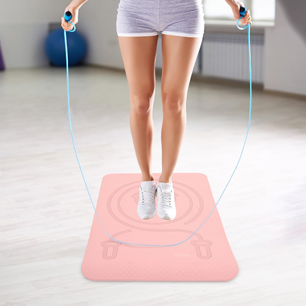 Tpe Non-slip Jumping Mat for Sports, Soundproofing Workout Pad, Thick 60x40x1cm Exercise Mat for Indoor Fitness and Home Training