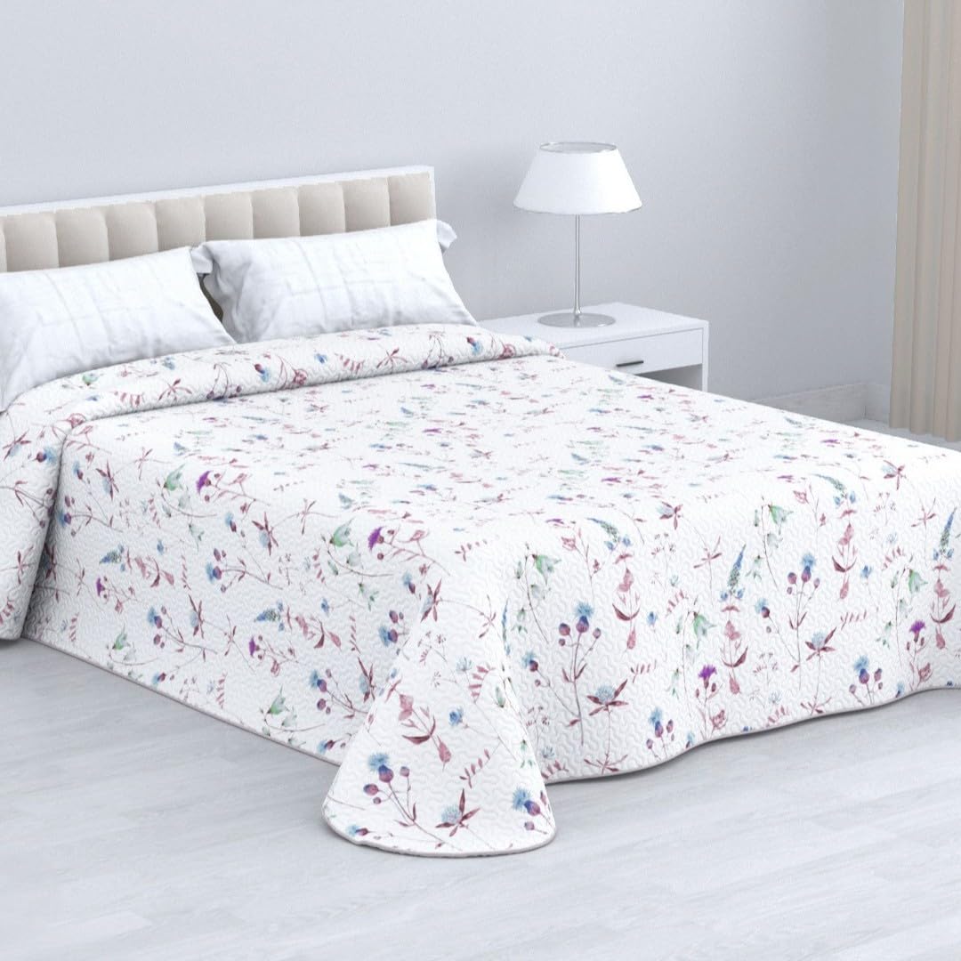HM'S HOME'SECRET Colcha Bouti Estampada de 100% Microfibra Suave - Variedad de Diseños y Tamaños (Ambar Rosa, Cama 90cm)