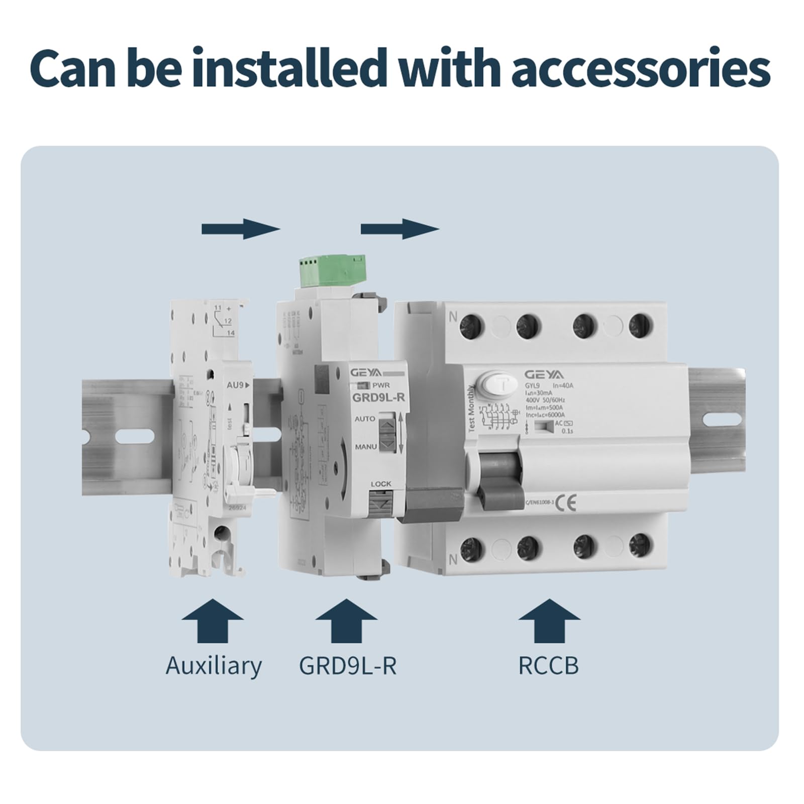 GEYA Auto Reclosing Device Circuit Breaker 6KA ELCB Self-Reclosing RCCB Recloser RCD AC Type (Auto Recloser AC220V+RCCB 4P-63A-30mA) - Image 4