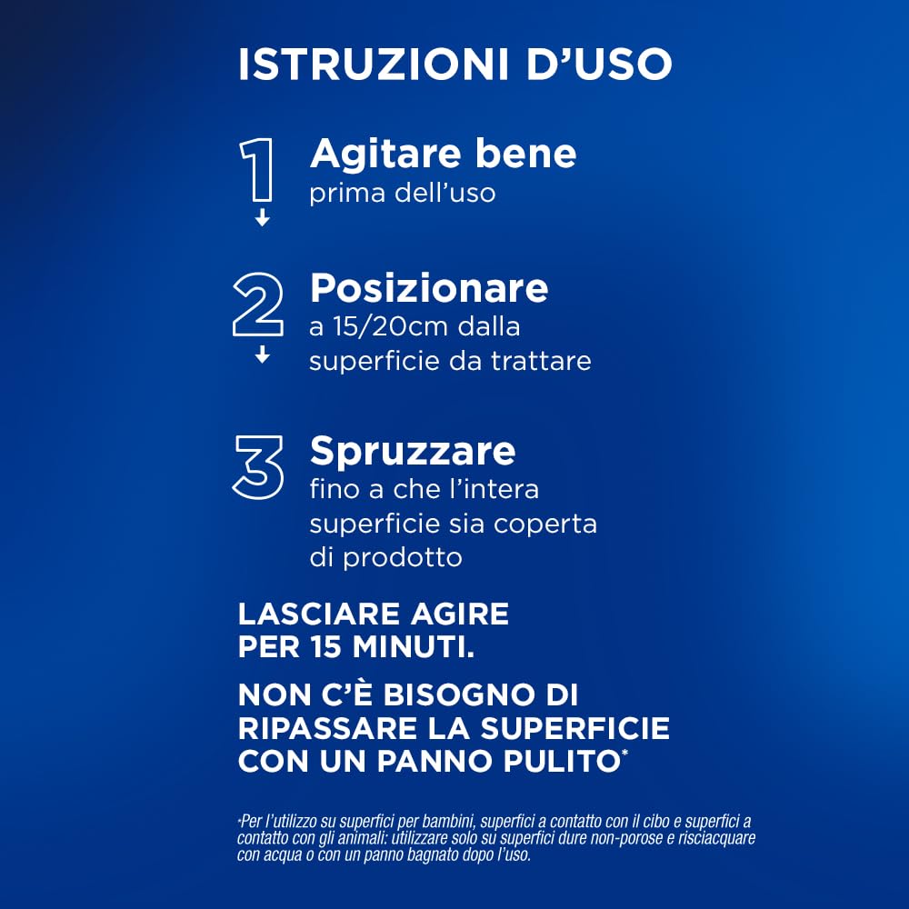Napisan Spray Disinfettante Milleusi, Disinfettante Spray per Tessuti e Superfici, Fragranza Profumo di Primavera, 6 Spray da 400ml