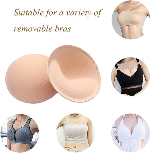 Miniatura 7 de ONDY Bra Insert Pads 2 Pairs, Round Breast Enhancers,Invisible Bra Push Up Pad for Yoga Sports Bra