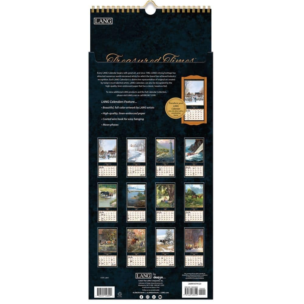 Lang, Treasured Times Vertikaler Wandkalender 2026, 20,3 x 40,8 cm, 12-Monatskalender mit gehefteter Bindung