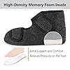 TIESTRA Mens Slippers Boots Memory Foam Wide Fit Indoor Outdoor House Shoes with Adjustable Hook and Loop Grey 7UK-41EU #4