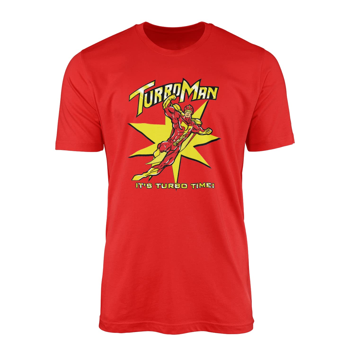 Smartypants Unisex Red Turbo Man T-Shirt Top Tee - Adults Kids Teens Jingle Bells Action Figure Man Comedy Festive Xmas Christmas Eve Classic Movie Film Cinema Gift Present (5Xl, )