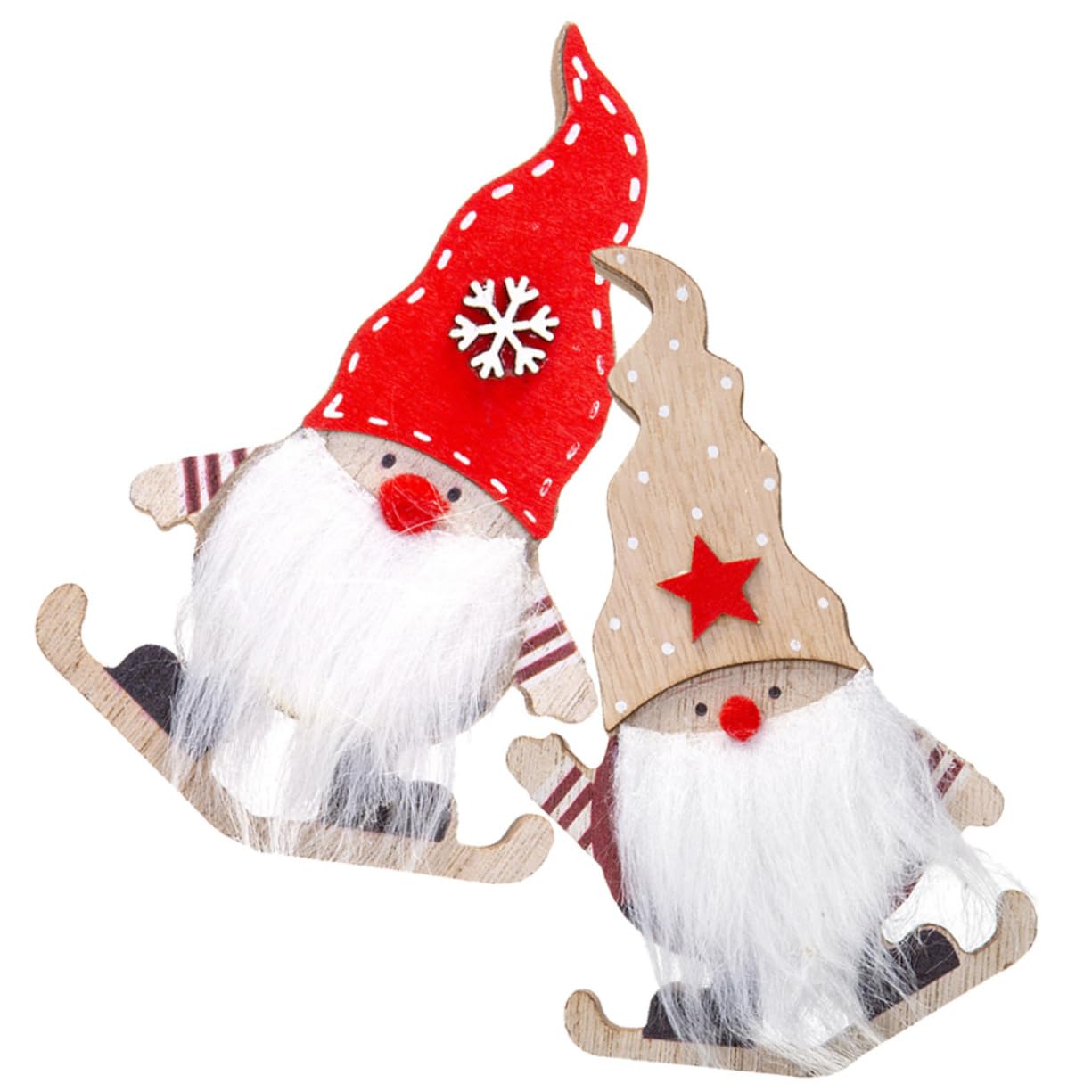 Cabilock 2pcs Christmas Wooden Decor Santa Sleigh Table Ornament Rustic Xmas Decoration for Living Room Bedroom Kitchen Charming Holiday Centerpiece
