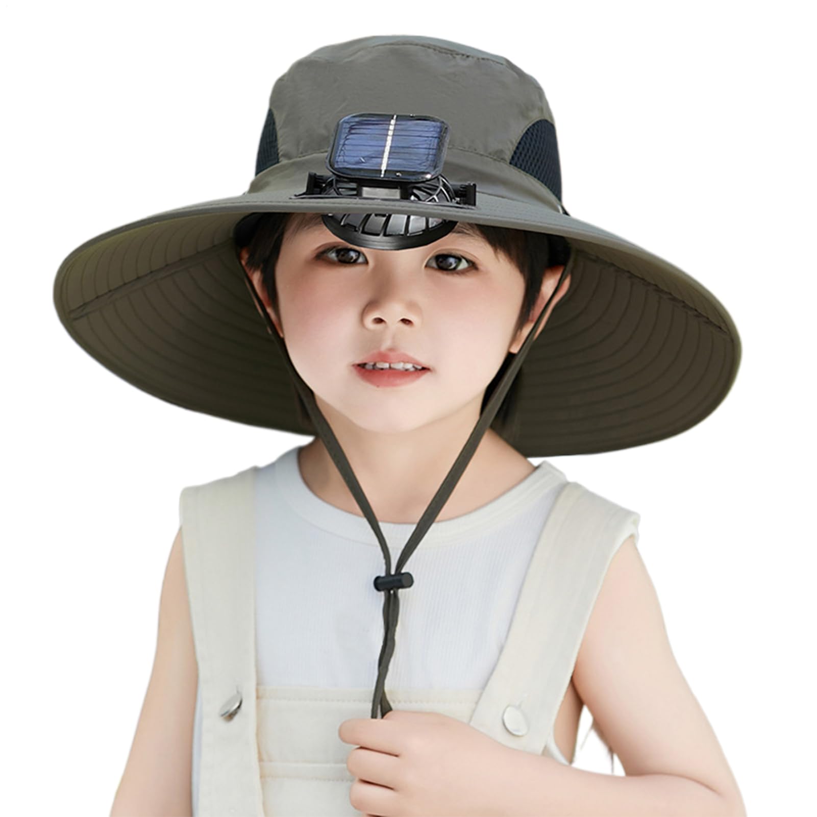 Cappello per ventilatore: gor per bambini con protezione UV Traspirante e ad asciugatura rapida, solare con ventilatore incorporato, berretto leggero e traspirante con protezione UV regolabile per