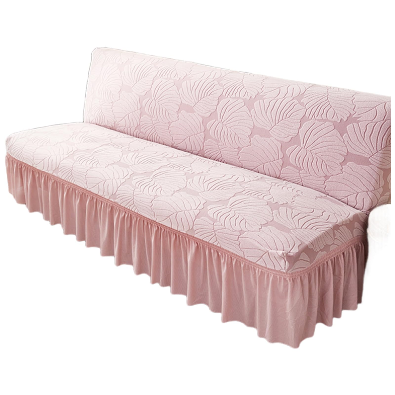 Rozciągliwe grube futon bez podłokietników, nadające się do prania pokrowce na kanapę ze spódnicą, idealnie dopasowane pokrowce na sofę i futon do dekoracji domu (rozmiar B, M)