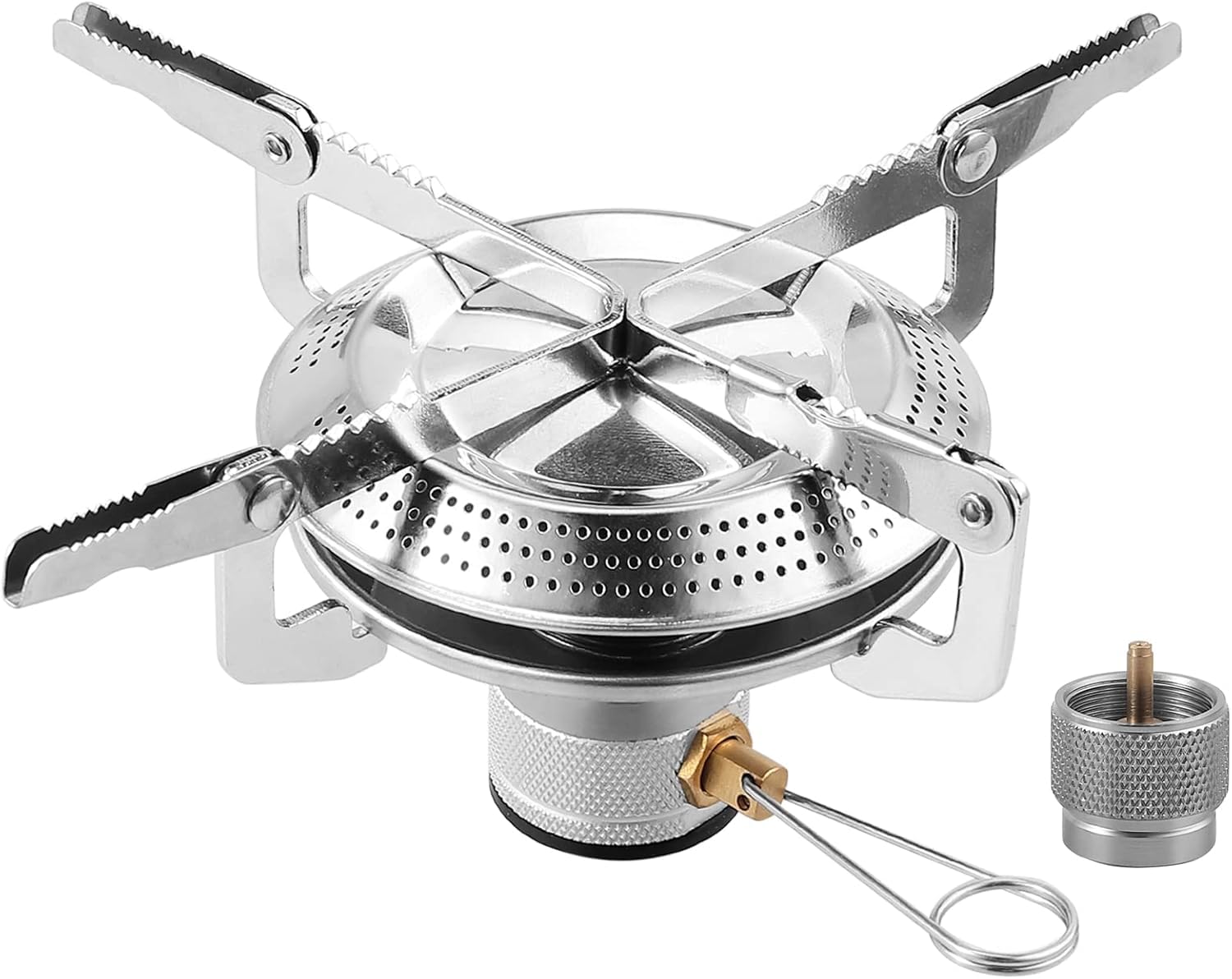 Poêle à disque compact anti-vent avec mini cuiseur à gaz camping pour repas chauds en bivouac