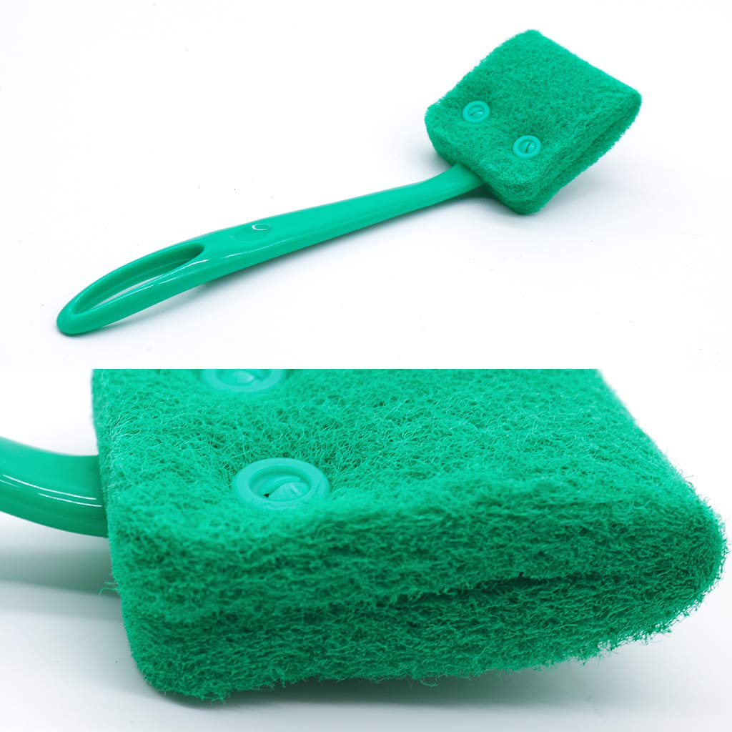 Aihotim Double-Sided Aquarium Fish Tank Sponge Cleaning Brush, Algae Cleaning Brush with Non-Slip Handle, Aquarium Cleaning Sponge, Sponge Scrubber Cleaner for Glass Aquariums