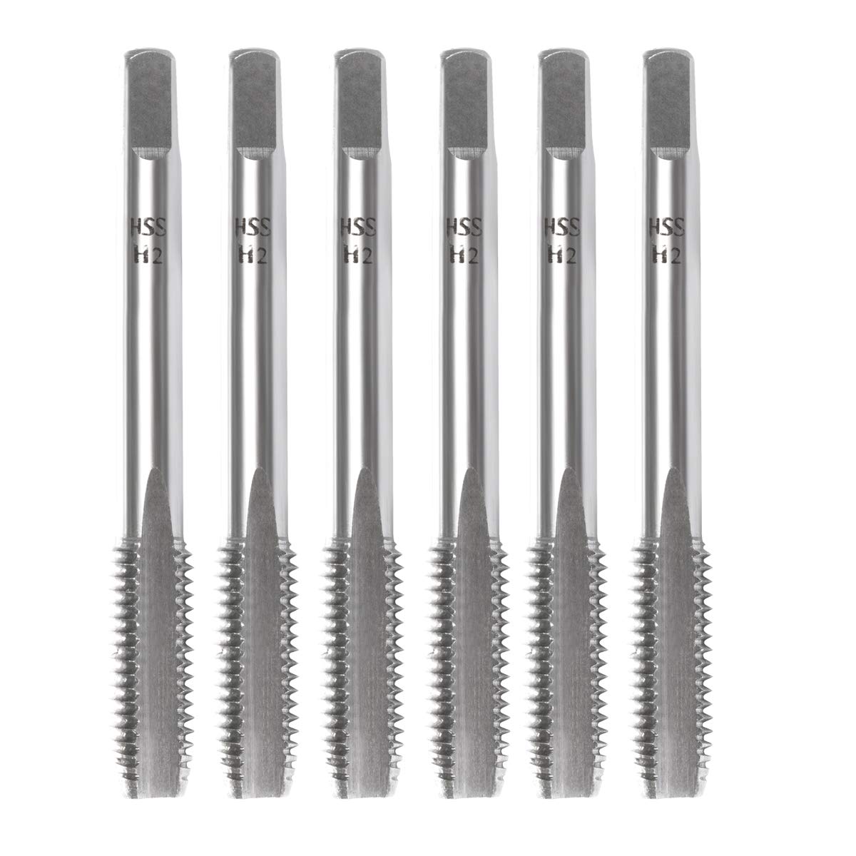 M8 x 1,25 mm Máquina de roscar HSS métrico, rosca derecha, 3 grifos rectos, cono y tapón (6 unidades)
