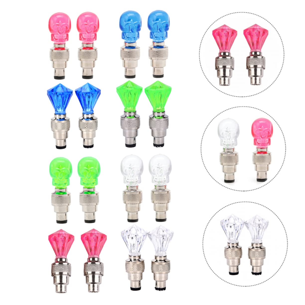 YARNOW Luce della Valvola della Bicicletta Ciclo Faro Torcia Elettrica A LED Freddo Ruota Scooter Leggero Parà Luci dei Raggi della Bici Stelo Neon Auto Pedale Metallo