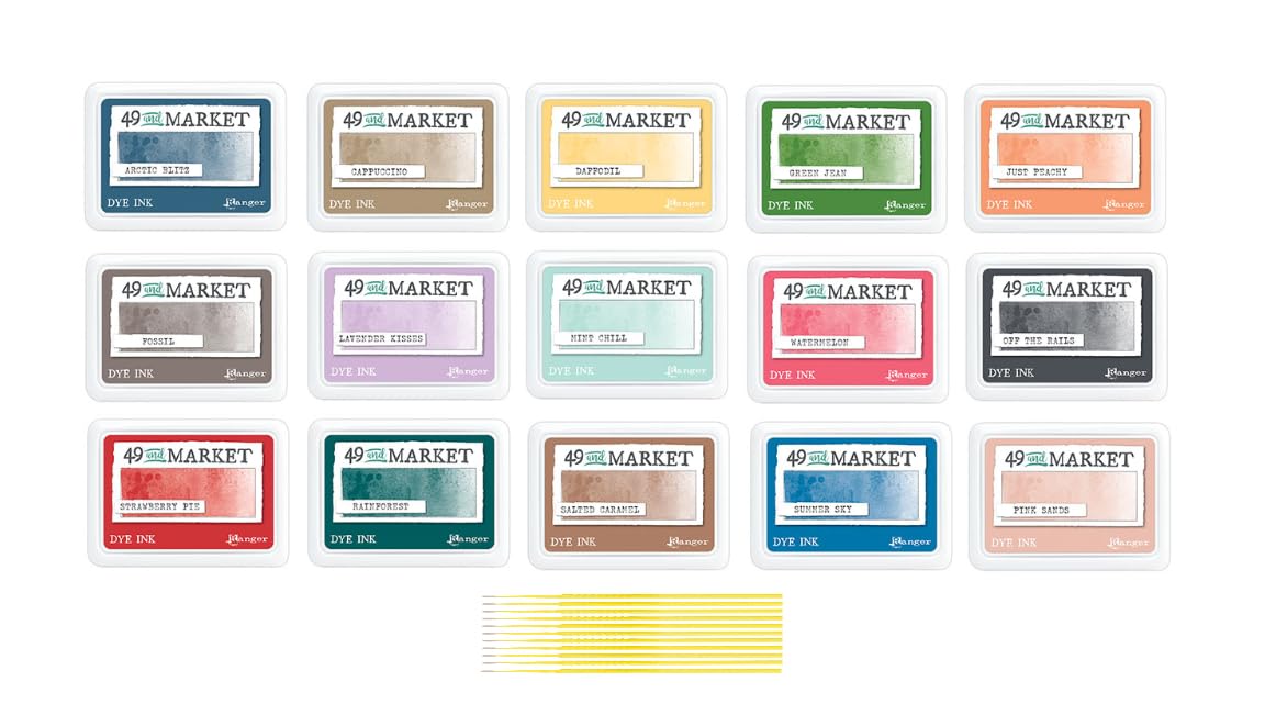 Photo 1 of 49 and Market Dye Bundles - 15 Ranger 49 and Market Highly pigmented blendable dye Ink Sets with Trebbies Detail Sticks (15 Ink Pads)