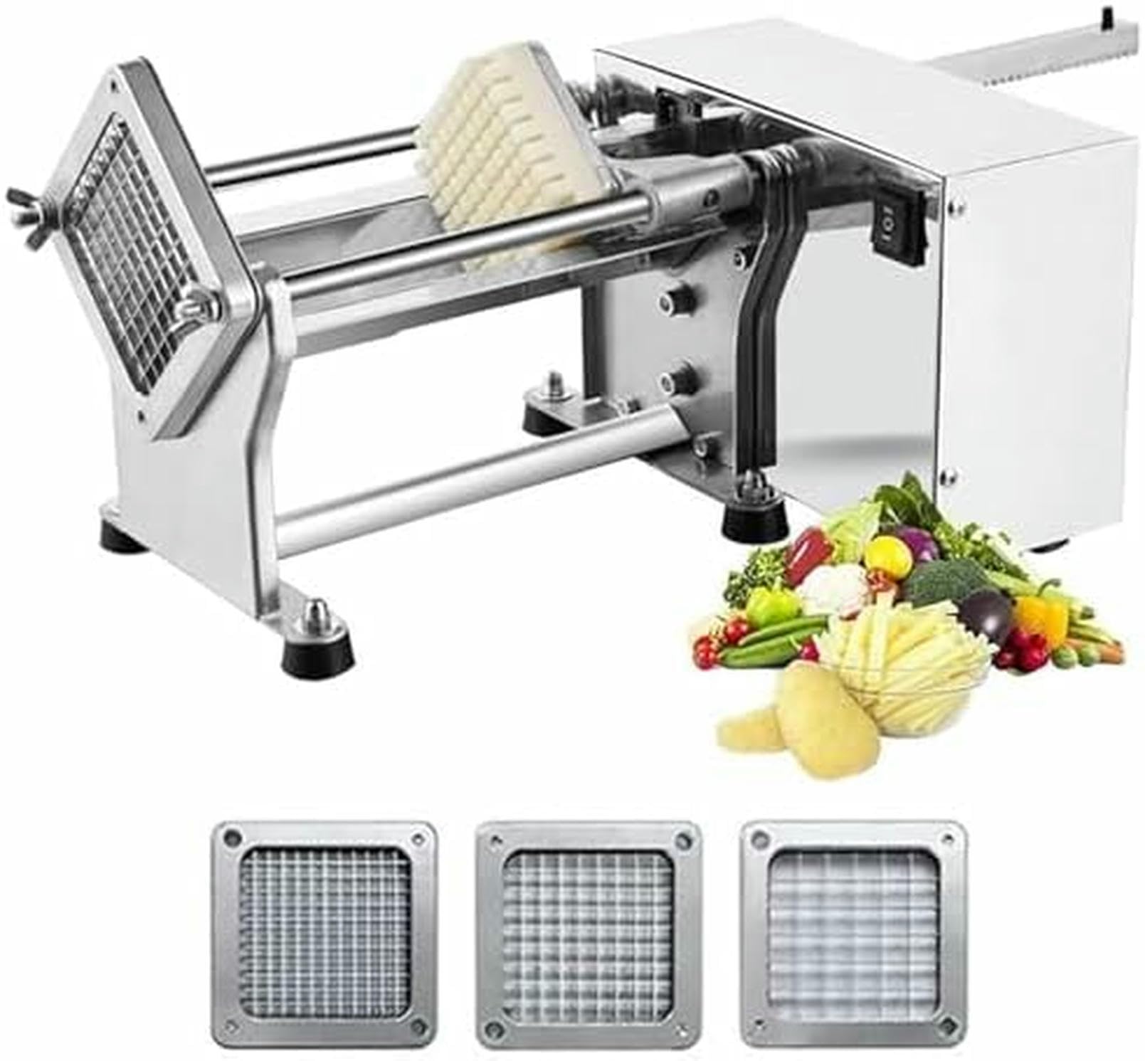 OLSKFUH Electric Vegetable Cutter Machine - Efficiently Slices Potatoes, Carrots, And Cucumbers With Multiple Blade Options For High-Volume Food Preparation,