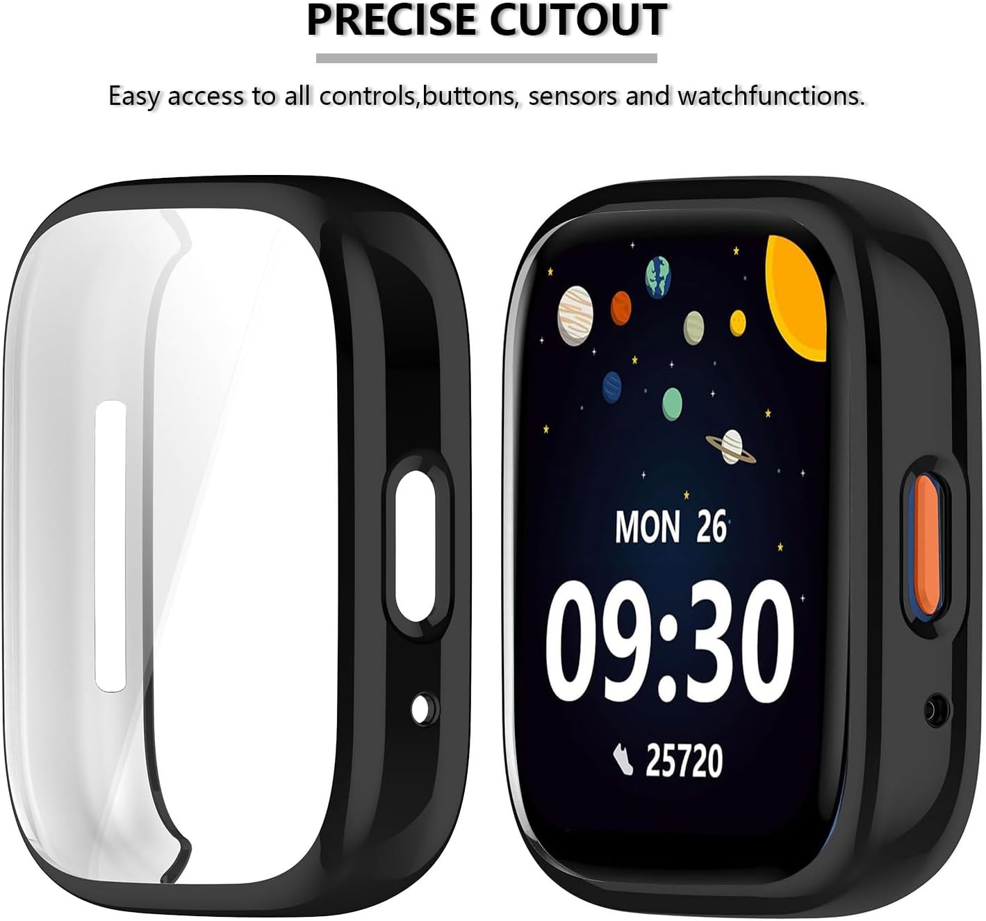 [2-Pack] Screen Protector & Case Compatible with BIGGERFIVE BW02 1.8", Soft TPU Plated Case All-Around Protective Screen Full Cover Bumper Compatible for BIGGERFIVE BW02 Kids Smart Watch