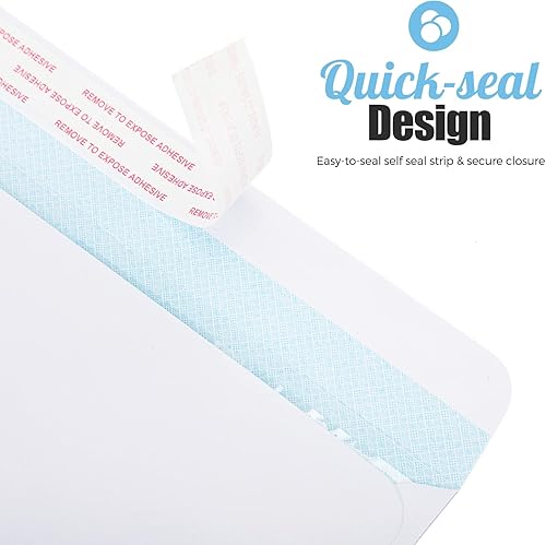 Miniatura 3 de ACSTEP Paquete de 500 sobres de doble ventana, sobres de seguridad autosellados para negocios, Quickbooks con cierre autosellante, 4 18 x 9 12