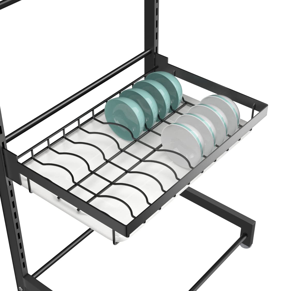 Luchs - Escurreplatos para platos/escurreplatos/estante para secar/especias/soporte para platos/organizador de cocina con rejilla de goteo (3 niveles)