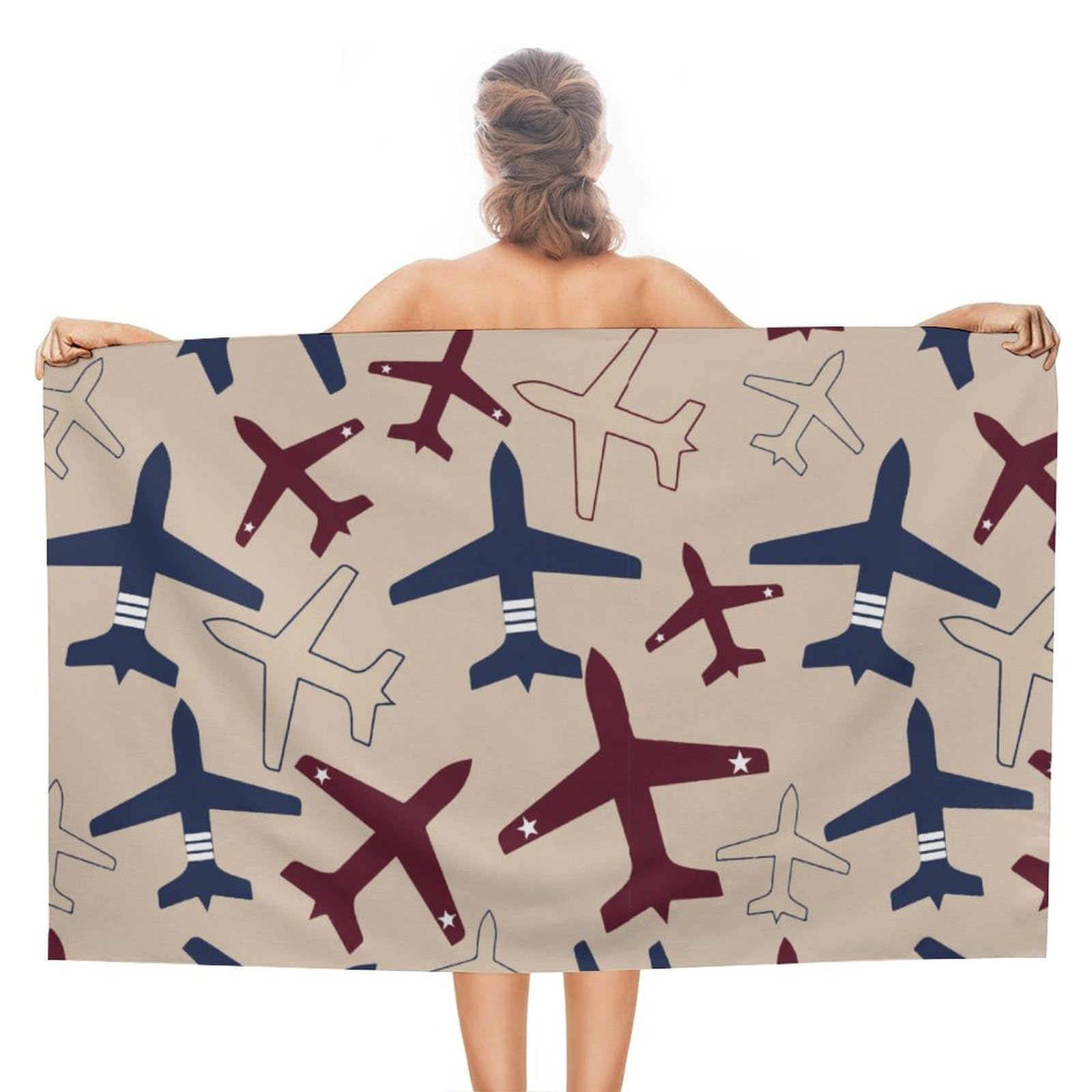 TXFBTRFSA Aircraft Airplane Flying Soft Bath Towel for Bathroom Shower Towels Travel for Women Men