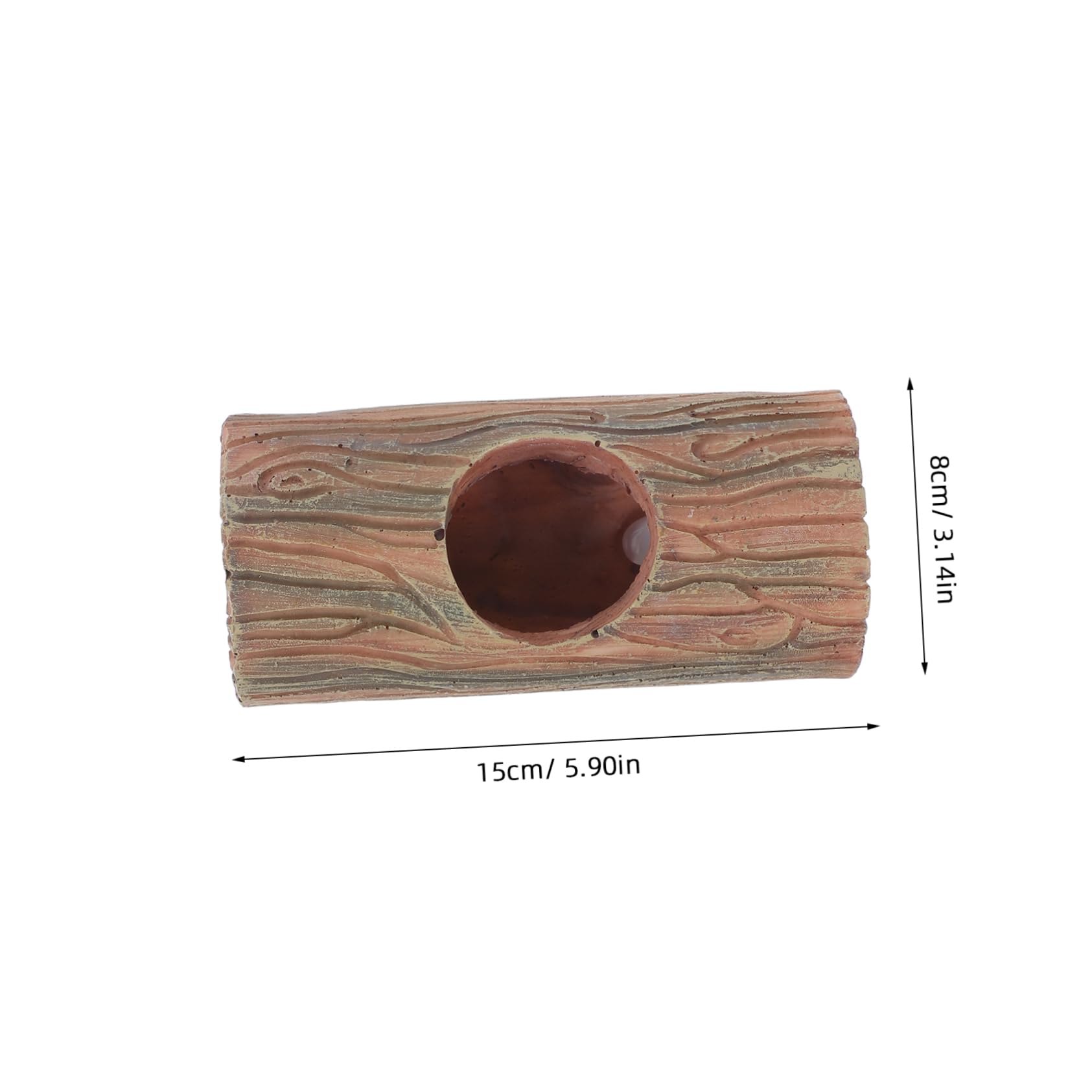 INOOMP Reptile Hideout Cave for Bearded Dragons and Geckos Resin Hollow Tree Trunk Climbing Aquarium Decor and Terrarium Accessory for Leopard Geckos and Crabs