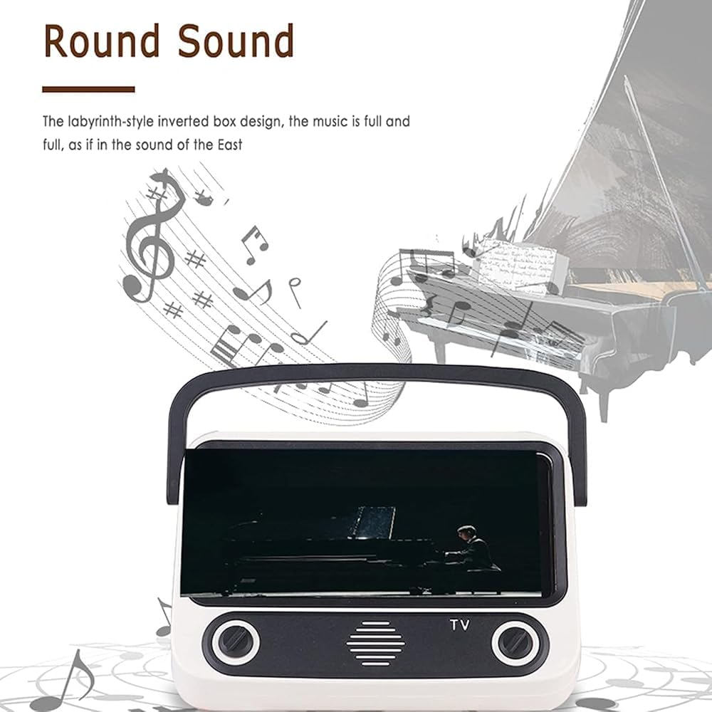 Radio cyfrowe – przenośne radio telewizyjne retro z Bluetooth 5.0, mini odtwarzacz muzyki do kina domowego i uchwyt na telefon, głośniki na imprezy
