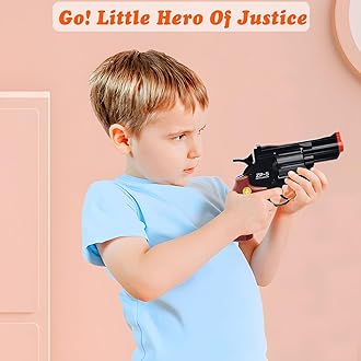 Toy Gun Soft Bullet Pistol Foam Blaster, Shooting Game Education Realistic Revolver Model Fake Guns, a Surprise Gift for Boys Teens Birthday Christmas (Black)