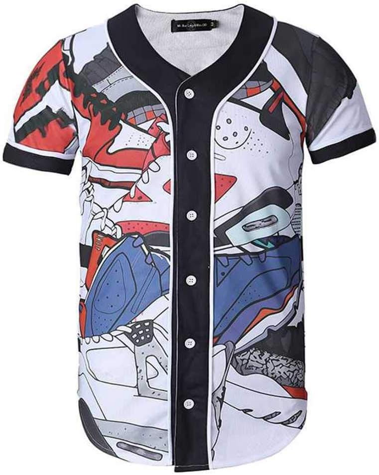 maglia da baseball da uomo button down