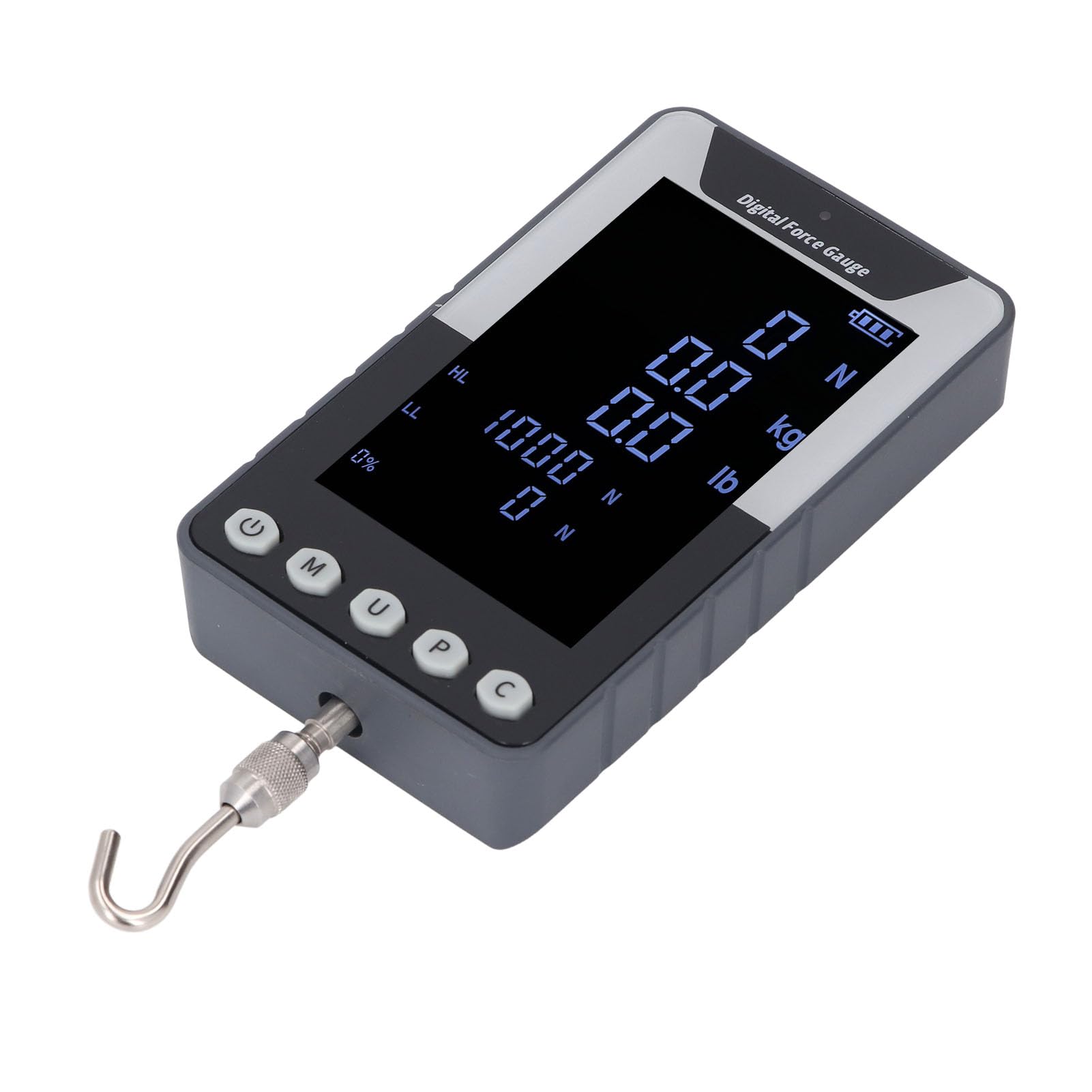 Pull Push Force Tester, N Kg Lb Units Large Color Display 5-50N.m Digital Force Gauge for Tensile Testing (US Plug)