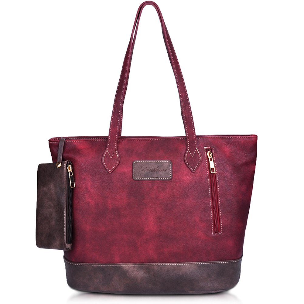 Womens Pu Leather Handbags Lightweight Tote Casual Work Bag