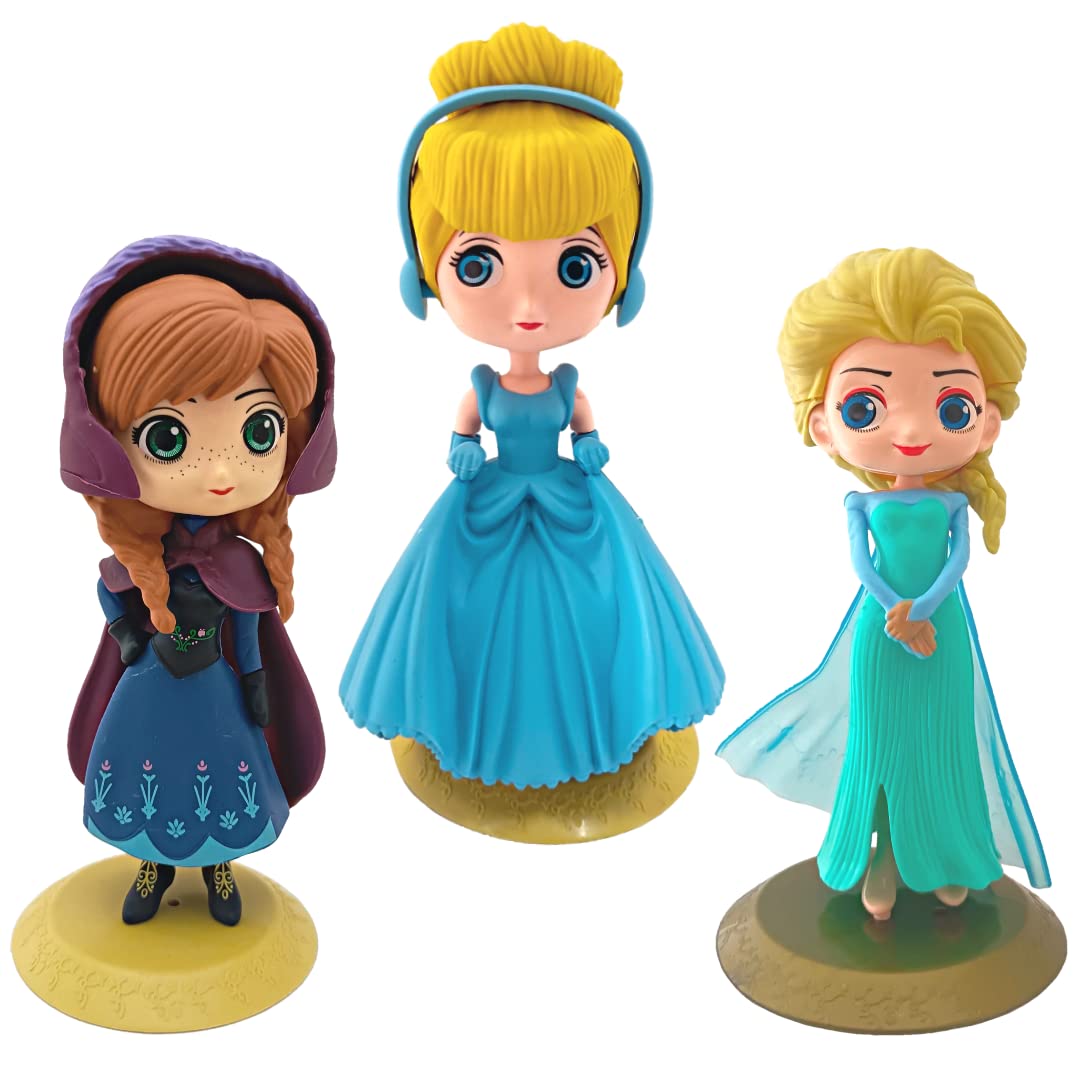 Buy Skytail Q posket Cinderella,Elsa And Anna Toy topper Disneyy