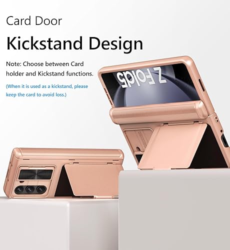 Vista 42 de Vihibii Funda para Galaxy Z Fold 5 con tarjetero y soporte para bolígrafo S, protección de bisagra, cubierta de cámara deslizante y protector