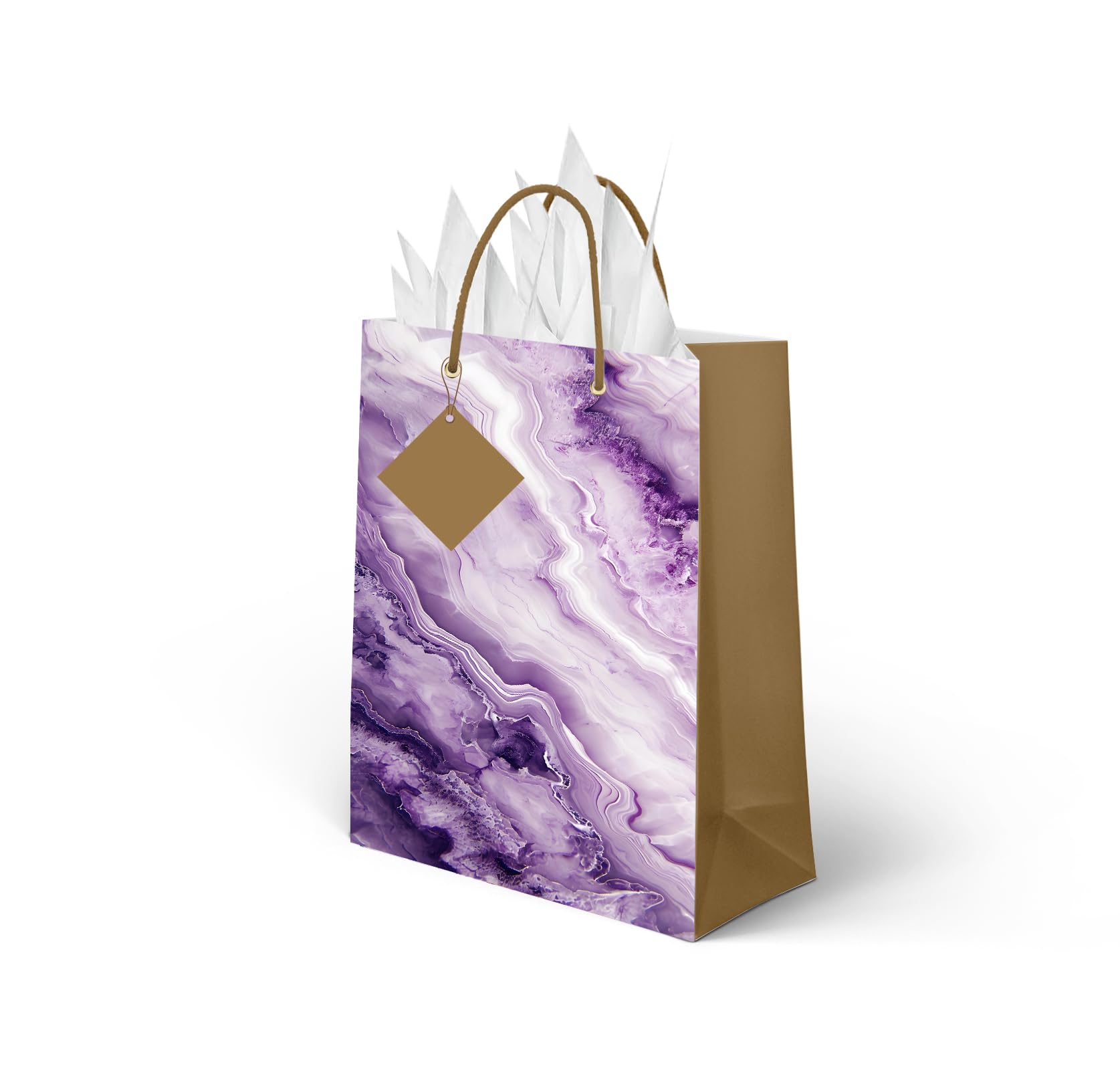 Sainet™ Gift Bags - Paper Bags for Return Gifts, Small Gift Carry Bag, Gifting, Goodie Bags with Butter Paper and Thank You Card - Pack of 5, Purple Marble (B0D92LS4FC) Amazon Price History, Amazon Price Tracker