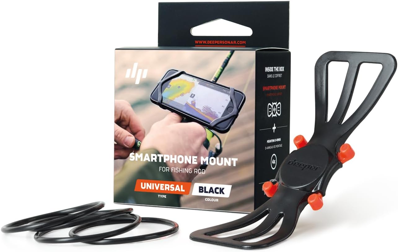 Deeper Smartphone Mount for Fishing Rod – see phone and keep hands free while using Deeper Sonars