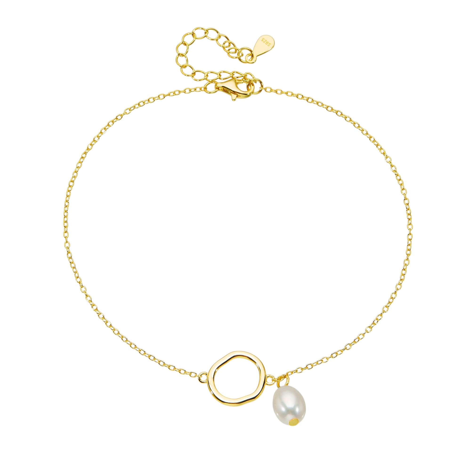 SVB 925 Sterling Silver Pearl Anklet for Women – Adjustable Dainty Jewelry with Freshwater Charm, Minimalist Everyday Accessory, Elegant Gift for Her