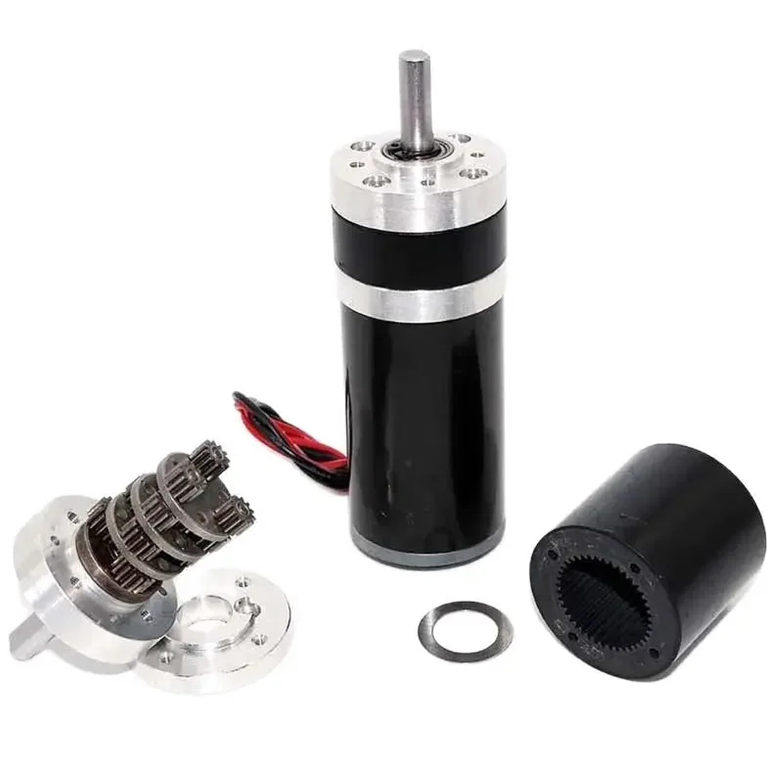 Mini motorreductor planetario de 12 V/24 V, 32 mm, reductor de velocidad ajustable, alto Tq, bajo nivel de ruido, motor de escobillas de carbón de avance/retroceso.(With bracket 6mmaxis,80R,12V motor)