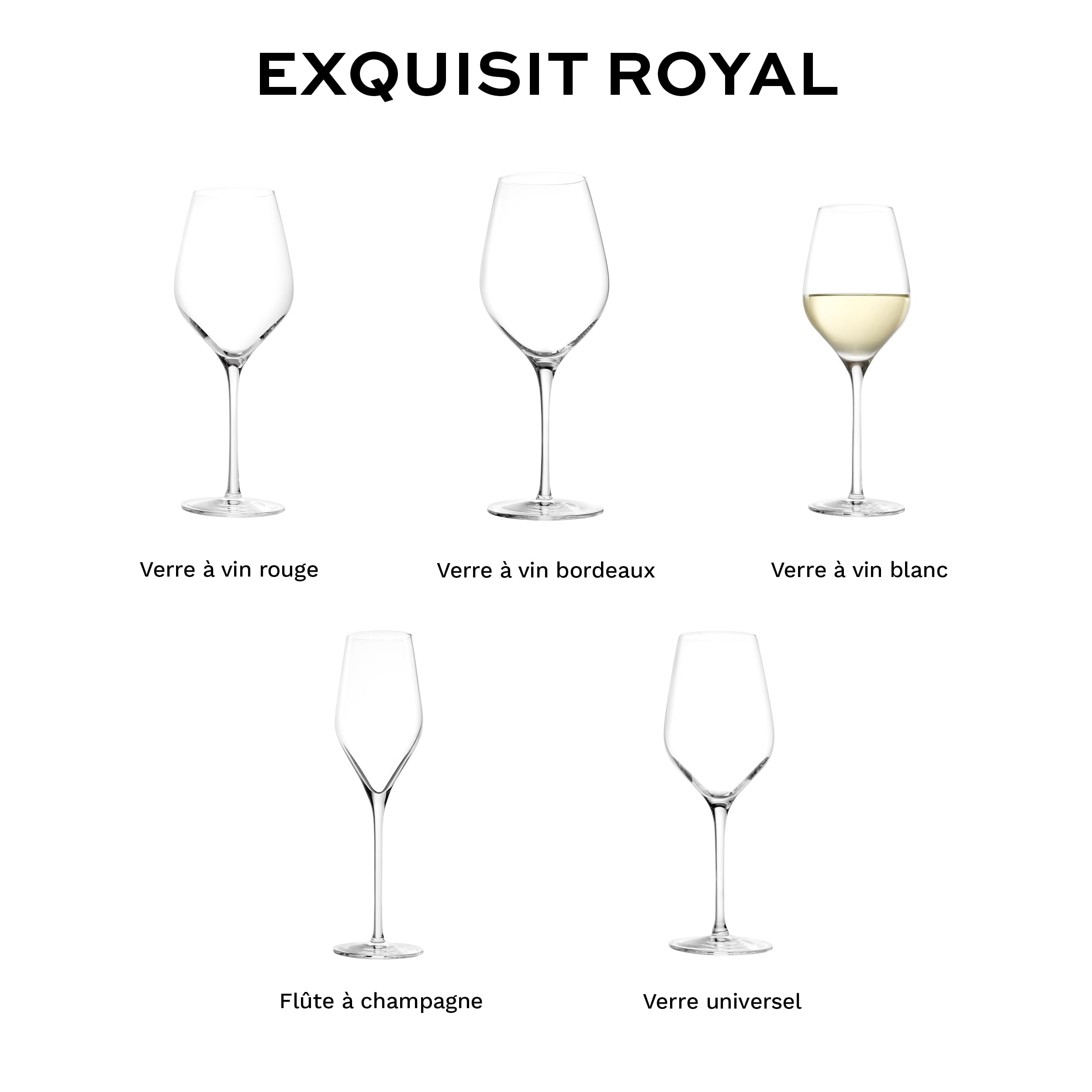 Stölzle Lausitz Verres à Vin Blanc Exquisit Royal 6-Pièces 350 ml – Verres Élégants en Cristal pour Vin Rouge Léger & Rosé – Résistants au Lave-Vaisselle