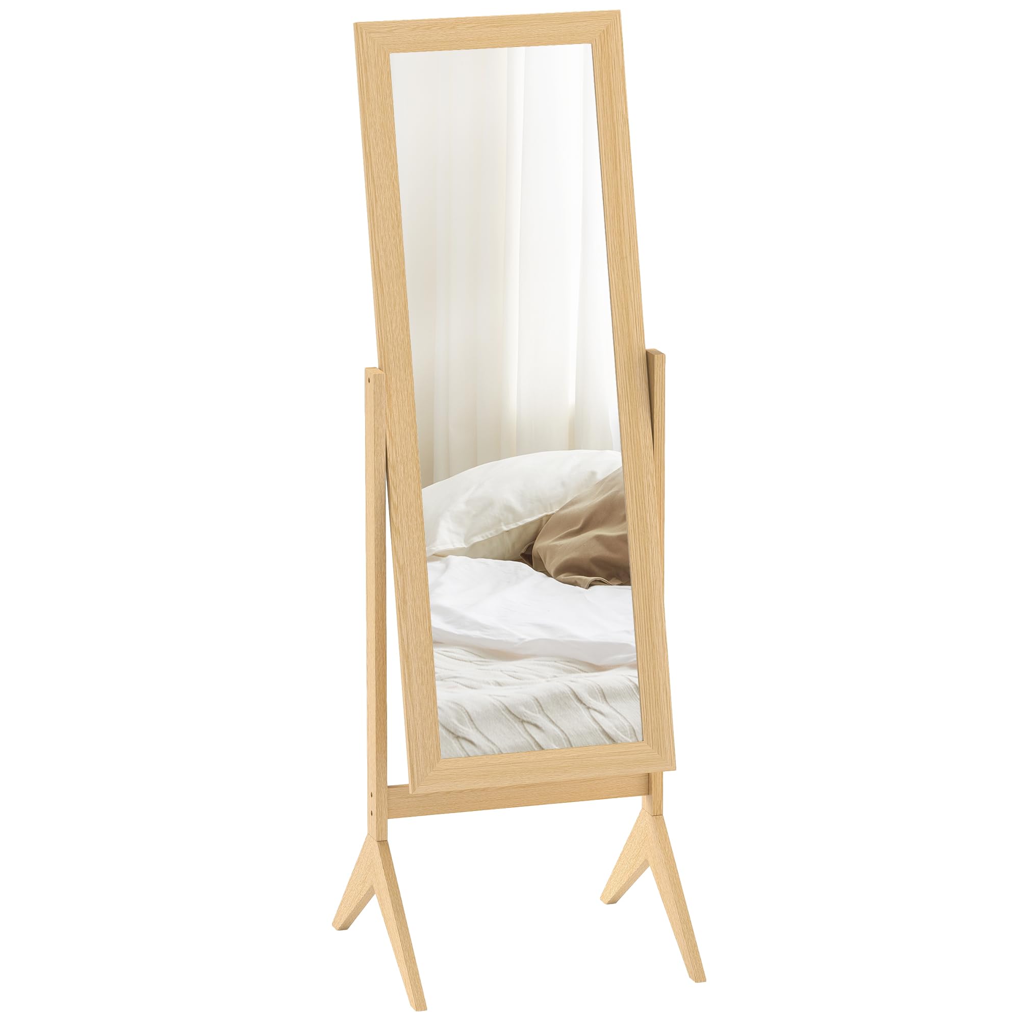homcom miroir sur pied inclinaison
