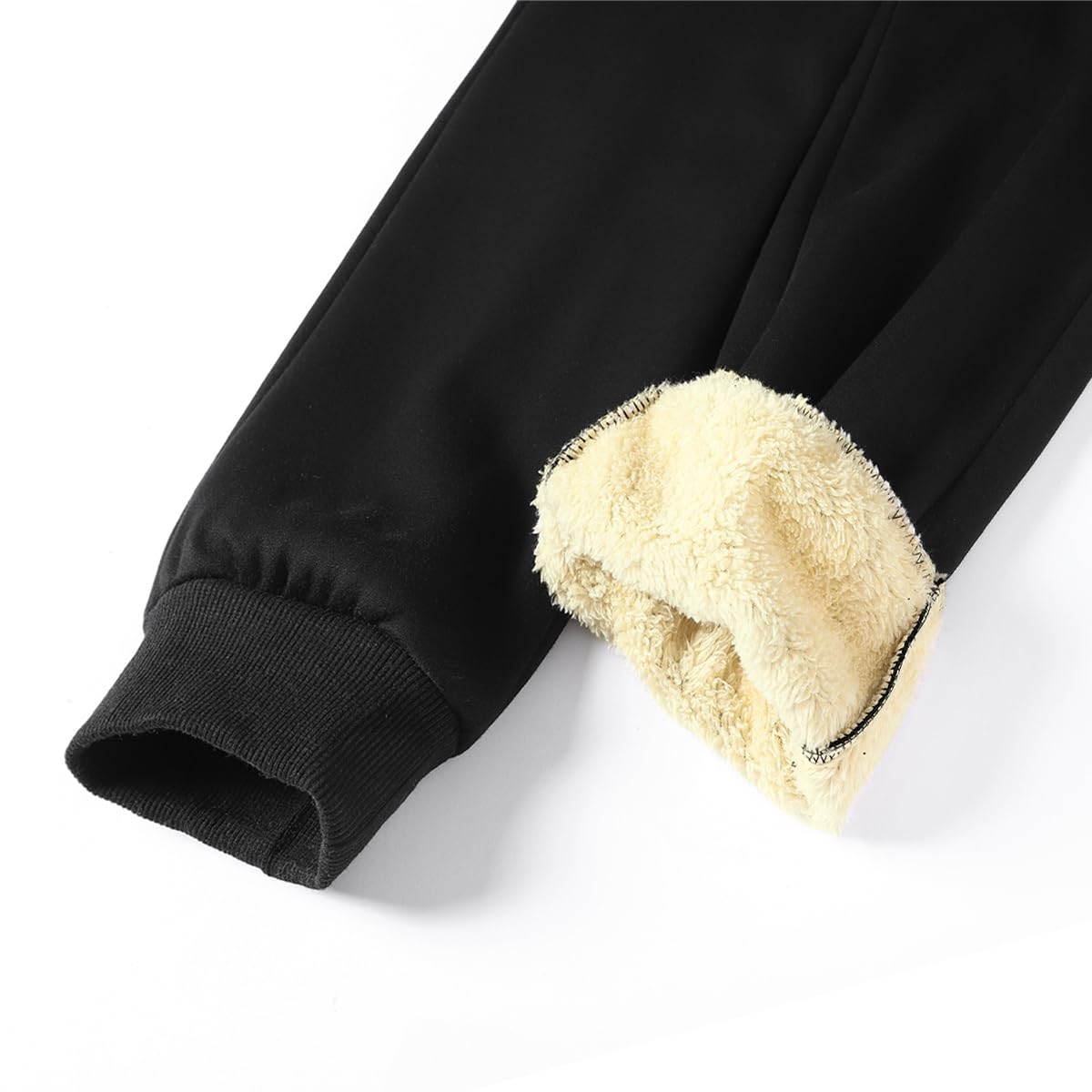 ZOXOZ Jogginghose Herren Baumwolle Thermo Gefüttert Warme Winter Fleece Traininghose Sporthose Lang mit Reißverschluss Taschen