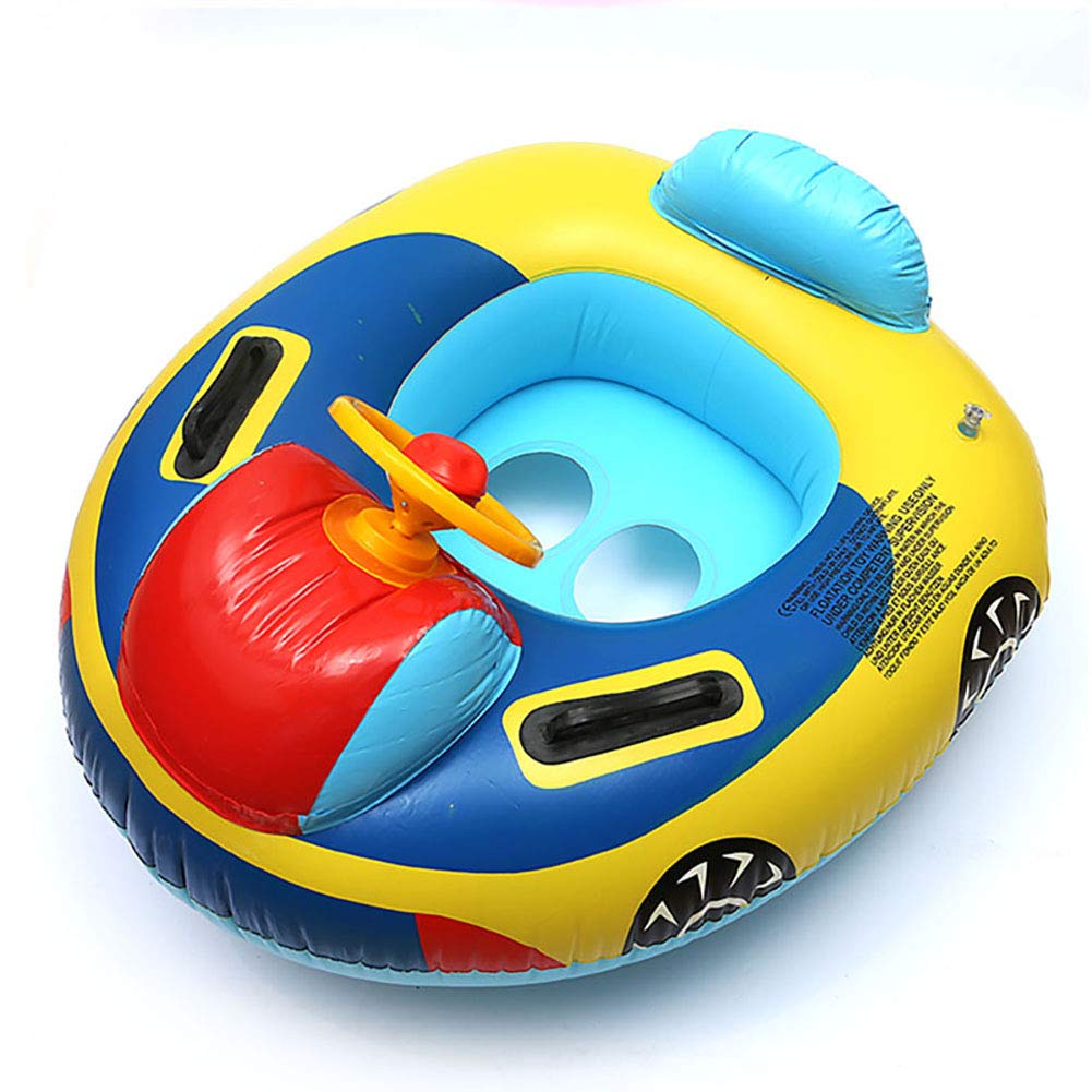 Lhh Baby Swimming Pool Float, Inflatable Car Swimming Ring Steering Wheel With Seat Safety Handheld For 6-36 Months Baby