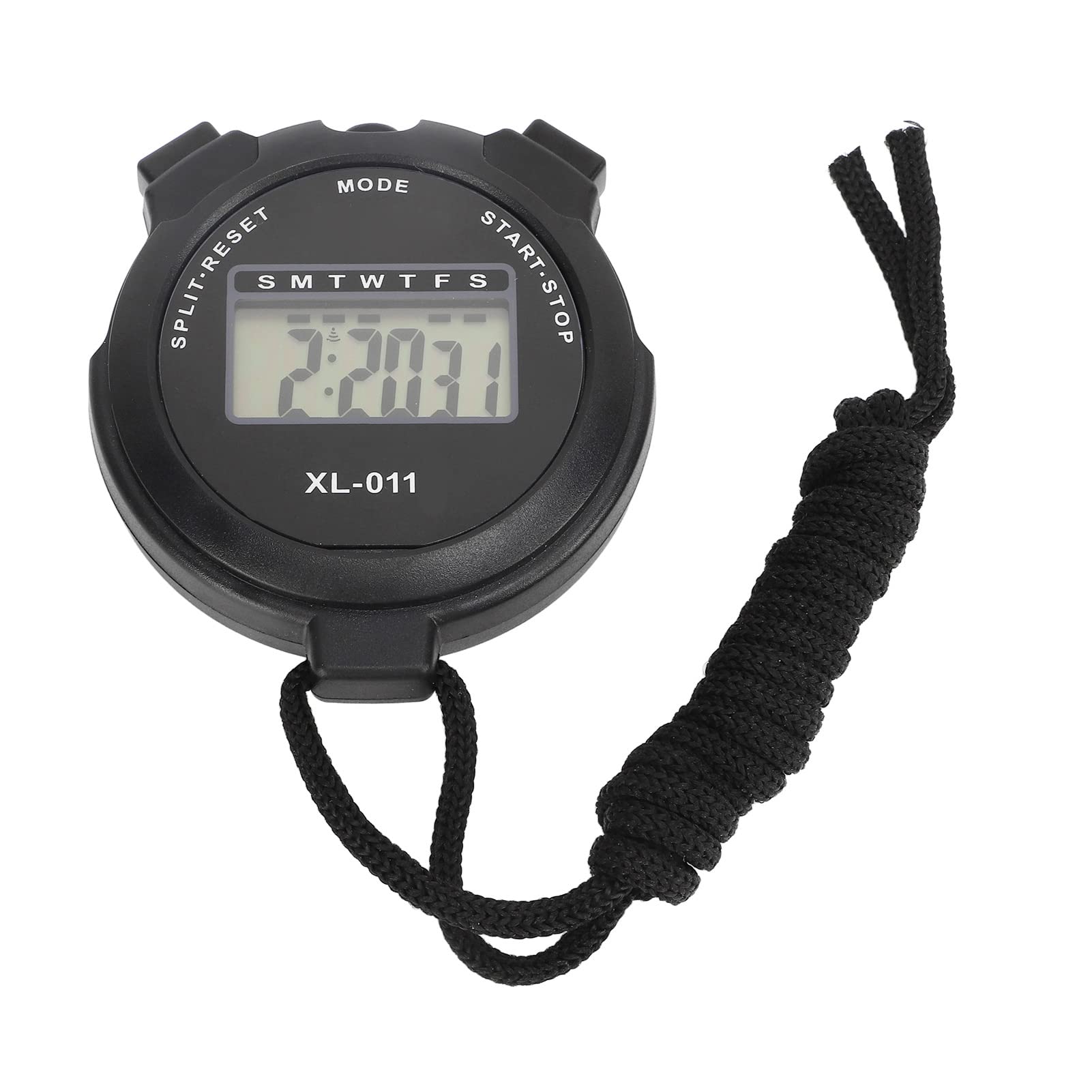 sport stopwatch timer, black sports stopwatch single row display waterproof alarm clock function for racing for swimming for judging