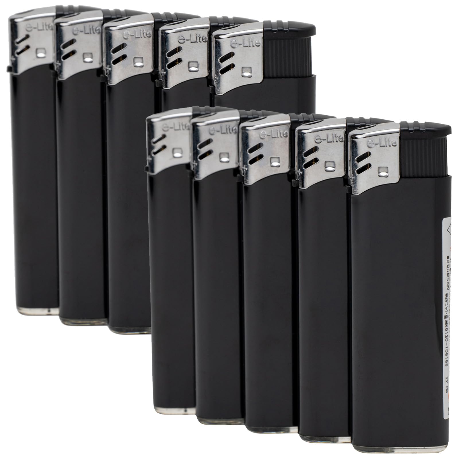東京パイプ(Tokyo Pipe) 使い捨てライター 10本セット プッシュ 電子式 e-Lite 黒 871942