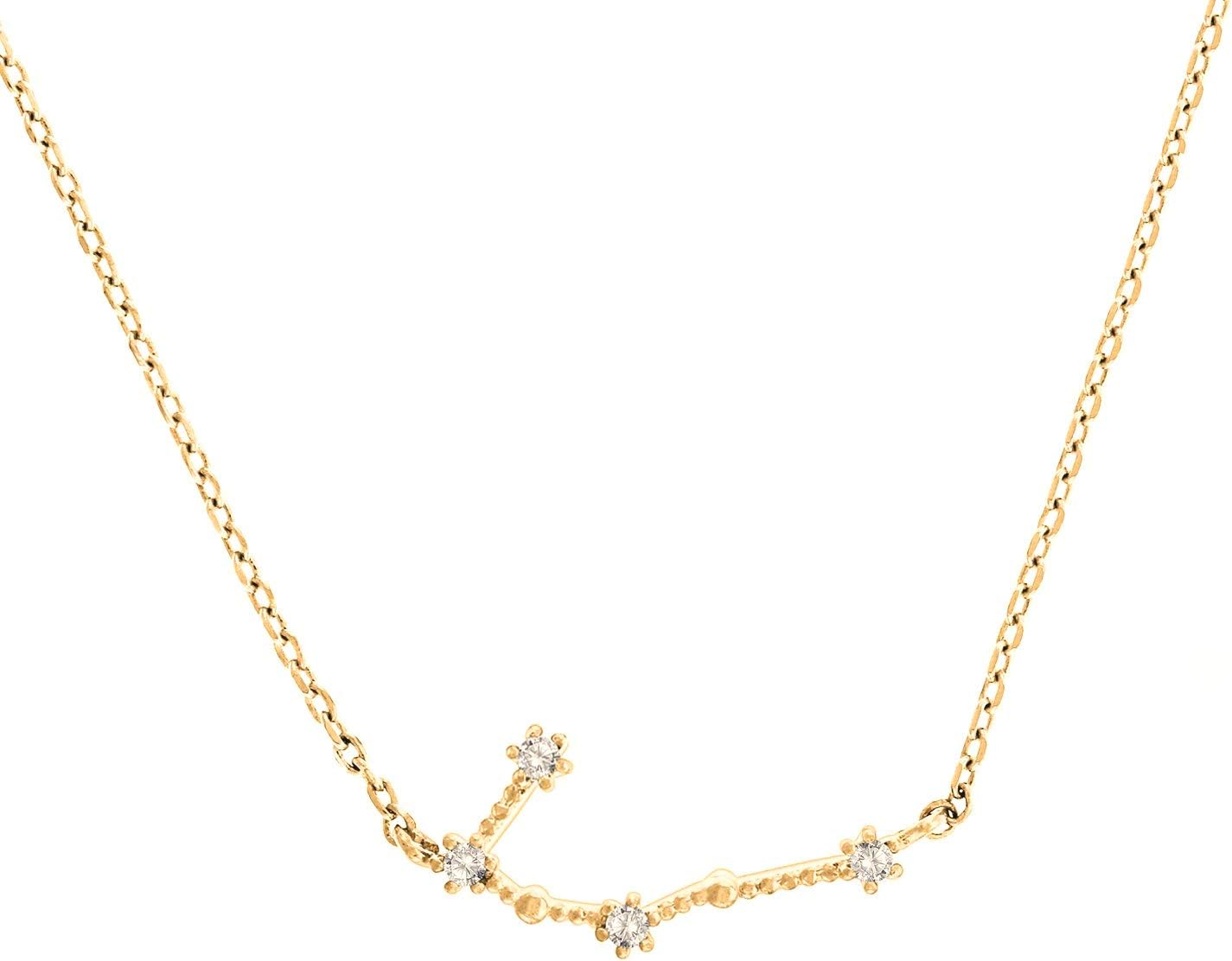 'PAVOI 14K Gold Plated Astrology Constellation Horoscope Zodiac Necklace 16-18'''
