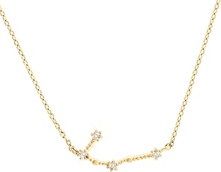 PAVOI 14K Gold Plated Astrology Constellation Horoscope Zodiac Necklace 16-18"