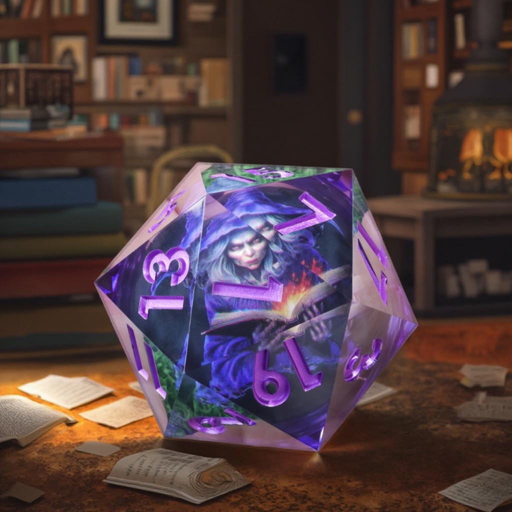 Mini Planet DND Sharp Edge Giant 50mm Dungeons and Dragons Chonk D20 Liquid Core Polyhedral RPG MTG Table Games Dice