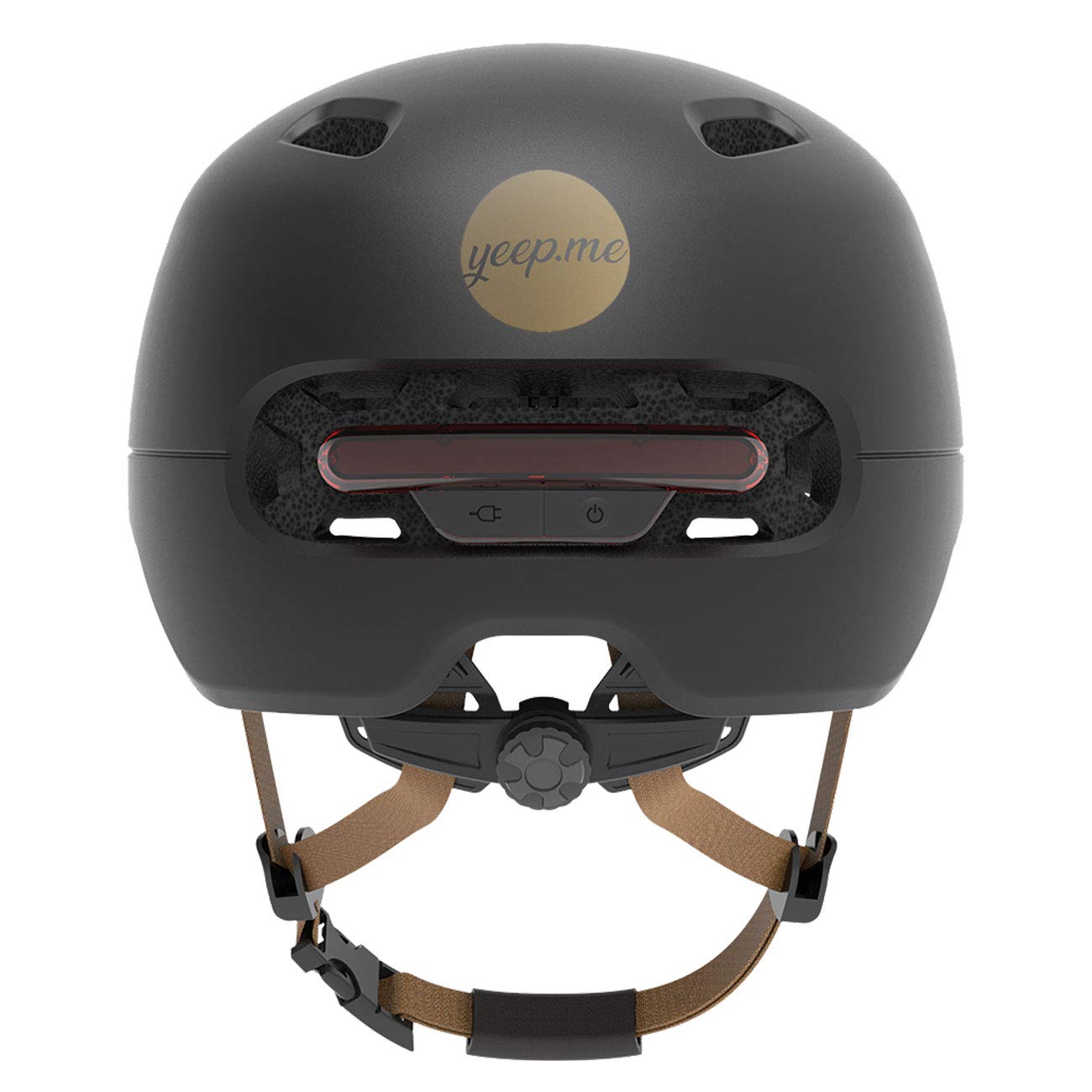 YEEP0011 Casco con luce stop per adulti, unisex, nero, L