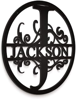 JASS GRAPHIX Jackson 12" Circle Black Aluminum Composite Monogrammed Sign Door Wall Decor Last