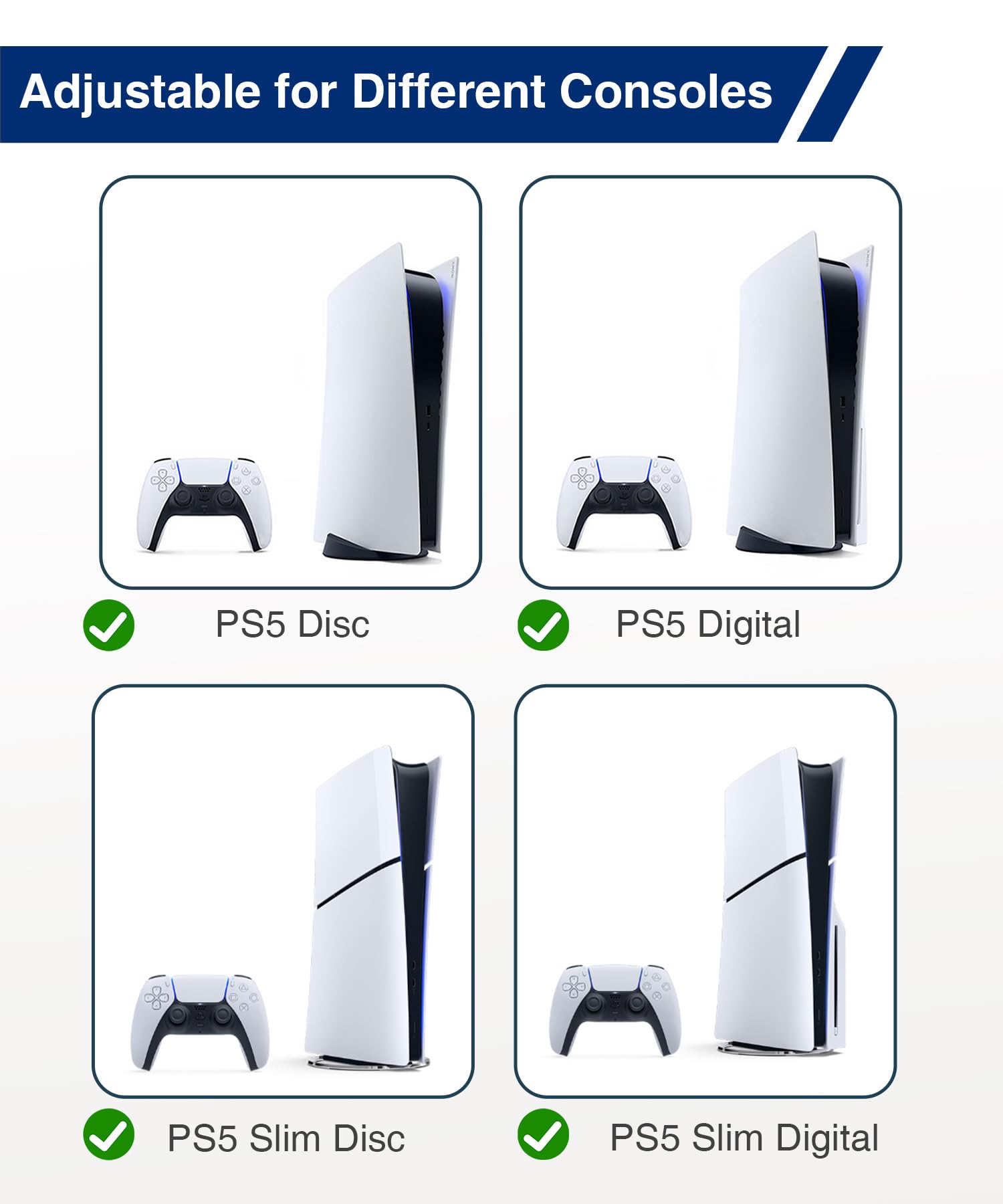 songsoso Soporte de pared para consola PS5: soporte negro para juegos para PlayStation 5 y 2 kits de soporte de controlador