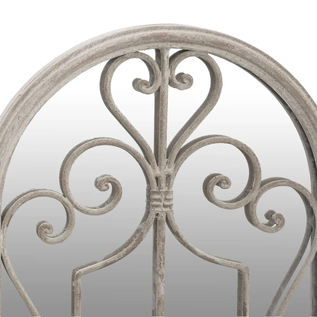 Mangloder - Espejo de jardín (70 x 30 cm, hierro y cristal, espejo de pared para exteriores, efecto oxidado, para pasillo, baño, armario, salón y más)