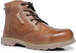 Bota de Trilha Adventure Unissex em Couro Legítimo Blaqueado Palmilha de Gel